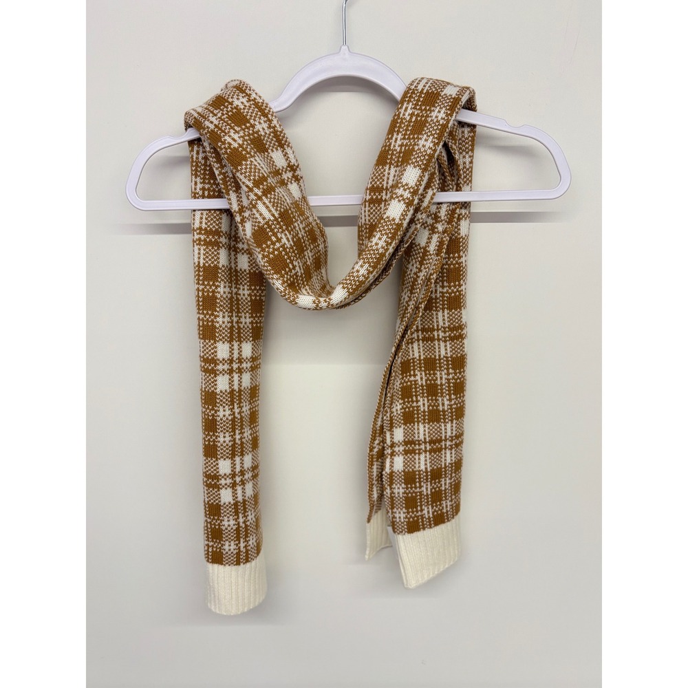Gorpcore Heritage Scarf Plaid Knit Timberland Women OS Brown Cream Cabincore